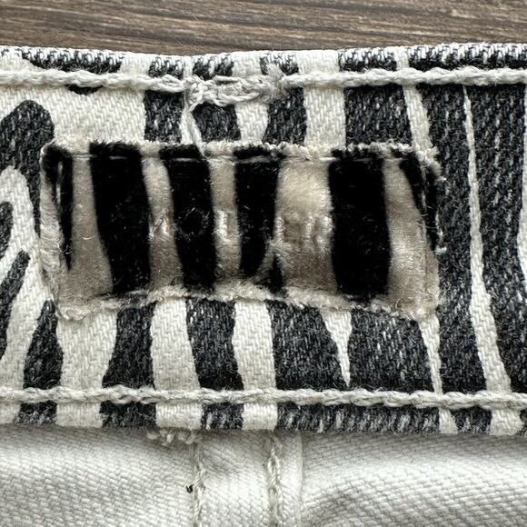 NWR Mother High Waisted Rascal Ankle Fray Hoofin' It Zebra Skinny Jeans Sz 23x27 - Picture 6 of 16